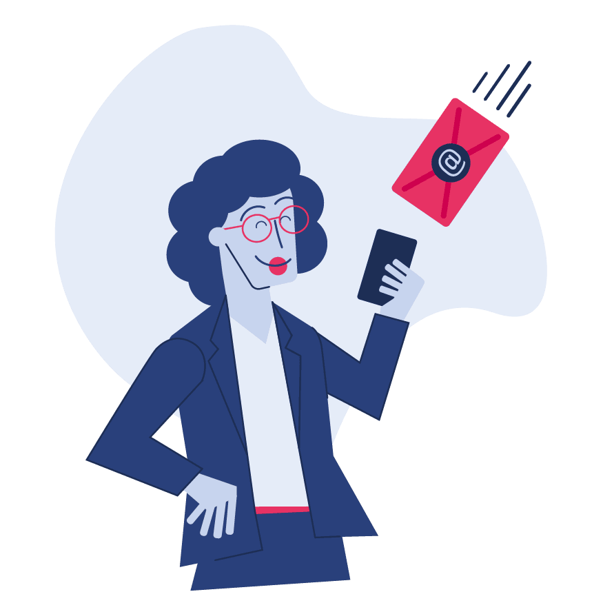 Donna che riceve una e-mail